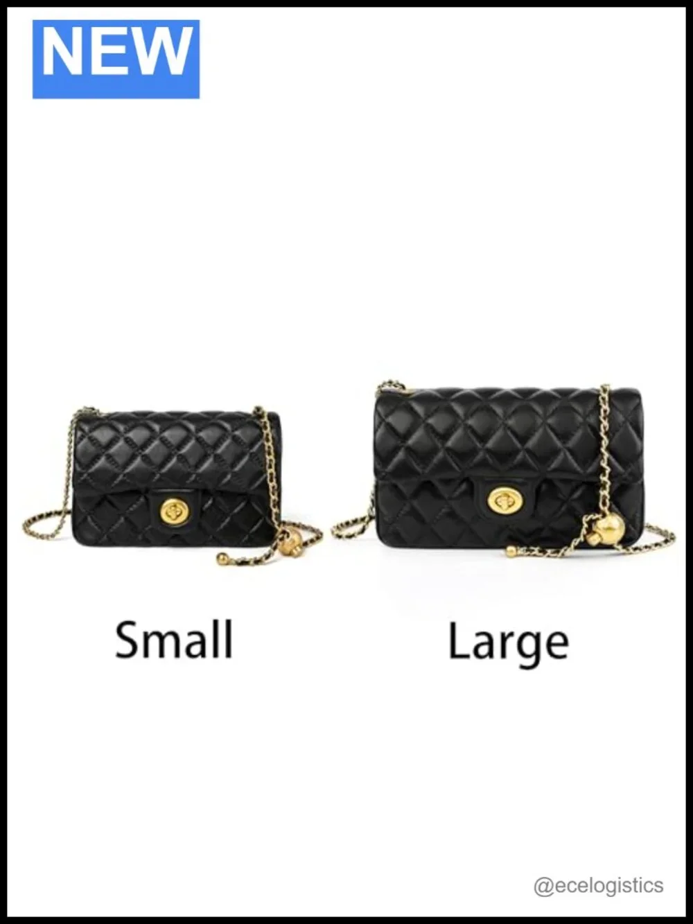 Genuine Lambskin Leather Quilted Crossbody Purse Small Bag